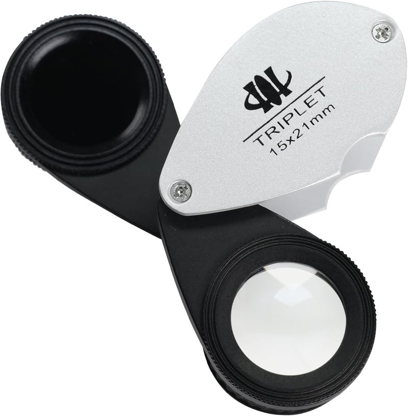 JuviPerpric Foldable Jadeite Filter, 15x Magnifying Glass Gemstone Tester Identifier Tool for Gems, Emerald, Green Stones(15x-21mm) - Image 1
